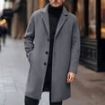 thumbnail image 1 of Ceisia Men's Slim Notched-Lapel Single-Breasted Mid-Length Wool-Blend Coat Gift, 1 of 5