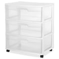 thumbnail image 1 of Sterilite Wide 3 Drawer Cart, White, 1 of 8
