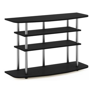 Pemberly Row Turn-N-Tube Bois 4-Tier TV Se tenir debout pour TV jusqu'à 50" en noir