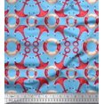 thumbnail image 1 of Soimoi Blue Rayon Fabric Life Ring & Anchor Hook Nautical Printed Fabric 1 Yard 42 Inch Wide, 1 of 1