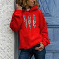 thumbnail image 2 of Rbaofujie Chandails à Capuchon pour Enfants Hiver Femmes Décontracté Manches Longues Hauts Dames Imprimé Chandail Molletonné Blouse Rouge Col Rond Chandail pour Femmes, 2 of 3