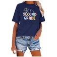 thumbnail image 4 of TSADFHJI Hauts pour Femmes Manches 3/4 pour Femmes Âgées Mode Décontractée Imprimée Col Rond Manches Courtes T-Shirt TG Marine, 4 of 4
