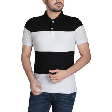 Men's Polo Shirt YD BLACK WHITE
