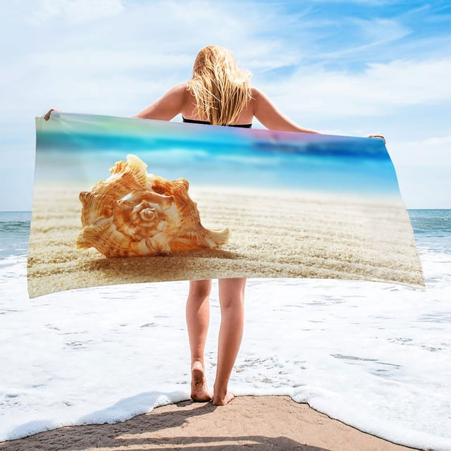 LSLJS Beach Towel Summer Beach Essentials Microfiber Beach Towels Super Lightweight Colorful Bath Towel Sandproof Beach Blanket Multi-Purpose Towel for Travel Swimming Pool 30x60 Inch