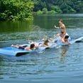 thumbnail image 3 of Gymax 12' x 6' Floating Water Pad Mat 3-Layer Foam Floating Island for Pool Lake Blue, 3 of 10