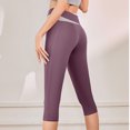 thumbnail image 4 of Birdeem Womens Color Matching Hip Lifting High Waist Exercise Pants Yoga Capris Pants, 4 of 5