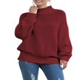 thumbnail image 3 of MesaSe Automne Hiver Femmes Col Roulé Pull à Manches Longues en Vrac Gros Pull en Tricot, 3 of 7