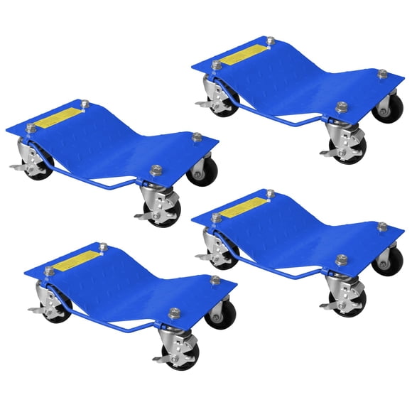 GOGRANT Wheel Dollies Set of 2 or 4, 1500-2000LBS Per Dolly Heavy Duty Car Tire Dolly with Brakes, Anti-Slip Steel Platform for Garage Workshop