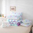 thumbnail image 4 of Ensemble de Douillette Très Grand Flamingo 7 Pcs, Ensemble de Lit Tropical avec Draps Feuilles de Palmier pour Enfants Garçons Filles, Ensemble de Lit Faune Botanique Réversible, 4 of 5