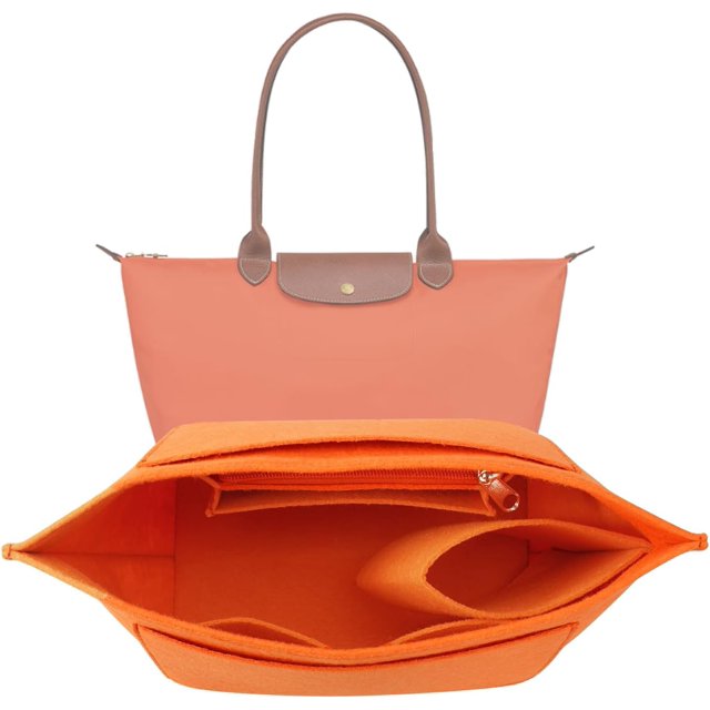 Purse Organizer Insert for Le Pliage S Handbags Insert Organizer(Orange, Small)