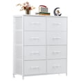 thumbnail image 1 of EDX Commode à 8 Tiroirs pour Chambre, Tour d'Organisation de Rangement en Tissu, Armoire, Blanc, 1 of 8