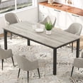 thumbnail image 1 of Kojooin Long Dining Table for 6 People, Large Rectangle Wood Kitchen Table with Sturdy Metal Legs, Modern Industrial Dining Room Table with Round Corner, 1 of 8