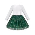 thumbnail image 2 of Robe Fille Verte Arbre de Noël Flocon de Neige Tutu Manches Longues 7 Ans, 2 of 6