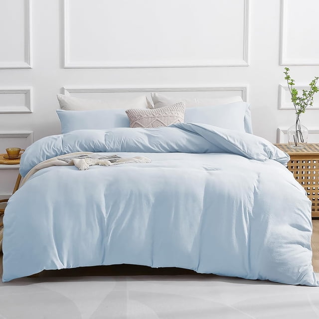 Duvet Cover Queen -Piece Prewashed Ultra Soft Queen Bedding Set - Features Zipper Closure and Corner Ties Includes Duvet Cover x Pillowcases No Comforter