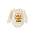 thumbnail image 1 of Fortune Baby Girls Fall Romper Infant Long Sleeve Letters Pumpkin Print Bodysuits Tops, 1 of 7