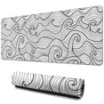 thumbnail image 1 of Stitched-Edge Gaming Mouse Pad - XL, Non-Slip, Blue & White Wave Design, 1 of 7