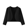 thumbnail image 1 of Timegard Girls Open Front Shrug Cardigan Children Long Sleeve Tops Crop Jackets Fall Clothes 4-8 Years, 1 of 7