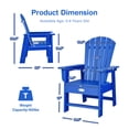 thumbnail image 2 of Gymax Ensemble de 2 Chaises Adirondack de Patio pour Enfants Fauteuil Chaise d'Extérieur Résistante aux Intempéries Bleu, 2 of 5