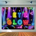 thumbnail image 1 of Neon Let's Glow Party Backdrop The Dark Backdrop Neon Backdrop Party, for Glow Party Decorations, 1 of 5