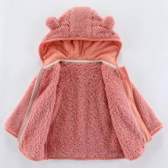 Black Friday Deals 2022! TopLLC Baby Boy Girl Clothes Cute 3D Bear Ears Zip up Hoodie Sherpa Fleece Lined Jacket Toddler Sweatshirt Coat