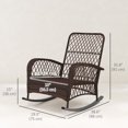 thumbnail image 3 of Outsunny 2 Pcs Rattan Rocking Chair with Soft Cushion for Garden, Red, 3 of 10