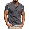 thumbnail image 1 of Weiqiqre Men's Clothing Henley Shirts Short Sleeve Cotton Casual Fashion T Shirts Lightweight Buttons Basic Tee Tops, 1 of 2