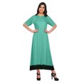 thumbnail image 1 of Moomaya Robe Kurti Maxi en Coton Évasée pour Femmes, Tunique Indienne Unie, 1 of 5
