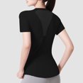 thumbnail image 3 of Plebaso T-Shirts d'Entraînement à Manches Courtes pour Femmes, T-Shirt de Yoga Athlétique à Manches Courtes, Col Rond, pour Gym et Course, 3 of 4