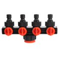 thumbnail image 2 of Drip Irrigation 4 Way Tap Connectors For Garden, Sturdy ABS Plastic Water Connector, Quick Shut Off Valve, Suitable For Various Irrigation Scenarios, 2 of 8