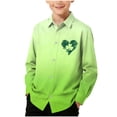 thumbnail image 1 of RXMEKW Chemise à Manches Longues Imprimée de la Saint-Patrick pour Garçons avec Col Rabattu, 95 % Coton 5 % Élasthanne, Vert, 1 of 7