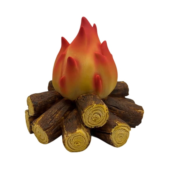 CJiaWei Lampe de Table à Effet de Flamme Réaliste, Lampe de Nuit à LED Alimentée par Batterie pour Décoration de Maison, Mini Lampe de Feu de Camp pour Chambre