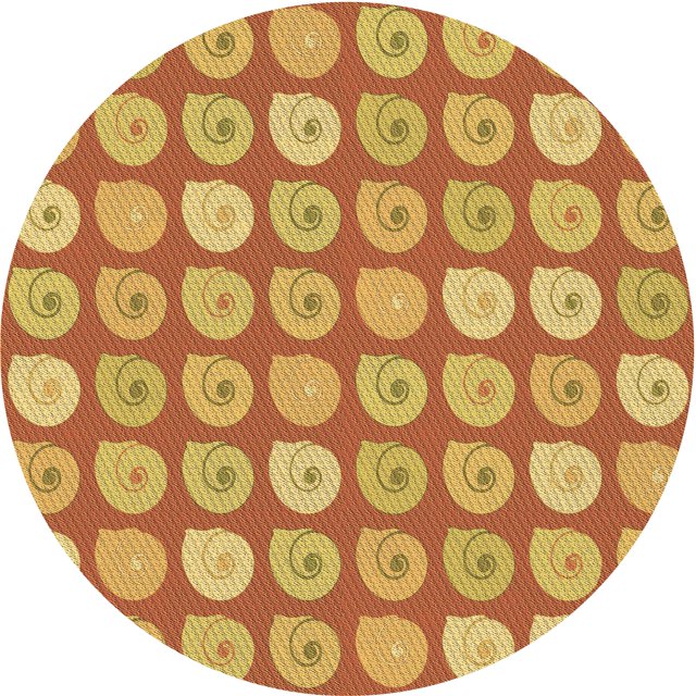 Ahgly Company Tapis Rond Lavable en Machine Intérieur Transitionnel Orange Rouge Orange, 3 Pieds Rond