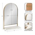 thumbnail image 2 of Kate and Laurel Chadwin Arch Wall Mirror with Shelf, Gold 12x20, 2 of 9