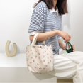 thumbnail image 2 of Sac à Main en Toile Femme Floral Sac Fourre-Tout de Magasinage Seau à Lunch (Cerise Beige), 2 of 2