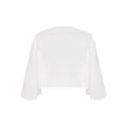 thumbnail image 4 of TTAO Boléro Châle en Mousseline Douce Transparente à Manches 3/4 pour Femme, Veste Cardigan Ouverte à l'Avant pour Robe de Soirée de Mariage Ivoire TG, 4 of 7