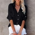 thumbnail image 2 of Timegard Womens Shirts Button down Tops Long Sleeve Lapel V Neck Blouse Fall Lightweight Shirts Tops, 2 of 9