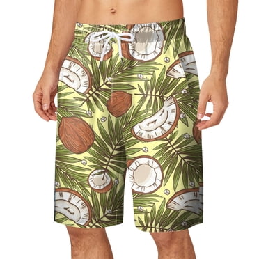 Ketyyh-chn99 Shorts de Bain Homme Plage Mode Maillots de Bain Homme Longs Boardshorts Homme Maillots de Bain Doublure en Maille Jaune,3TG