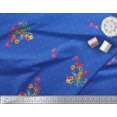 thumbnail image 2 of Soimoi Poly Georgette Tissu Dot, Feuilles & Pervenche Imprimé Floral 1 Yard 52 Inch Wide, 2 of 3