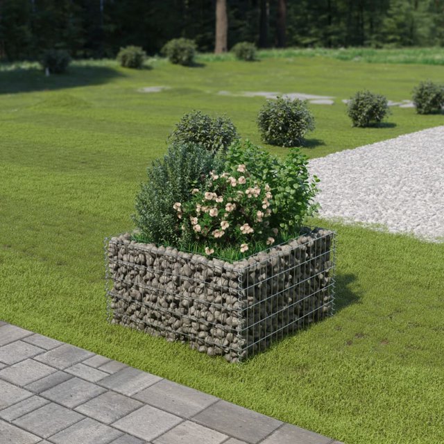 vidaXL Gabion Lit Surélevé Acier Galvanisé 90x90x50 cm