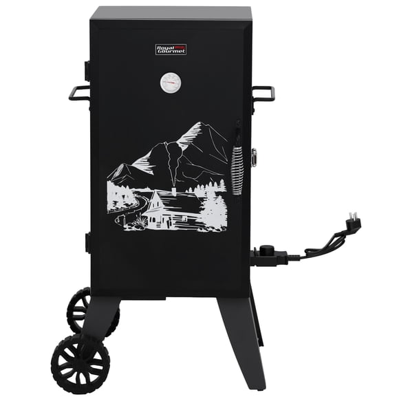 Royal Gourmet SE2805 Fumoir Électrique Analogique de 28 Pouces, 3 Grilles de Cuisson, 454 Po2, Débit de 1350 W, Contrôle de Température Réglable, Noir