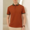 thumbnail image 2 of Sentmoon Mens's Blouses & Button-Down Shirts Plus Size Loose Turndown Collar Short Sleeve Breathable Blouses Solid Color Basic Tops Fashion for Business Travel Red L, 2 of 6