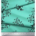 thumbnail image 3 of Soimoi polyester Crepe Fabric Leaves & Floral Block Print Sewing Fabric Yard 42 Inch Wide, 3 of 3