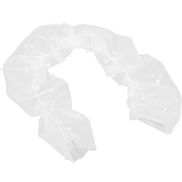 ROMANSENTIAL 1Pair Lightweight White Mesh Sleeves Detachable Wedding Dress Sleeve Add Ons