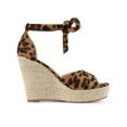 thumbnail image 3 of BLISSFUL STEP Sandales Espadrilles pour Femmes à Lacets avec Bride à la Cheville Léopard (Taille 8,5), 3 of 8