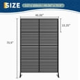 thumbnail image 2 of Freestanding Metal Privacy Screen Fence, Outdoor Indoor Decorative Panel Geometric Leaf Flower, All Weather Rustproof for Patio Garden Balcony, Black/White/Brown, 2 of 8