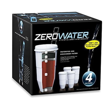 ZeroWater COMIN18JU005266 Cartouches de Filtre de Remplacement Lot de 4 ZR-004, Paquet de Base