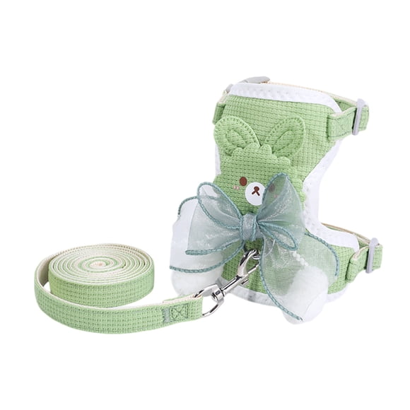 Escape Proof Cat Harness and Leash Set Adjustable Vest for Secure Outdoor Walking Pet Training Gear with Decorative Pendant