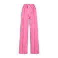 thumbnail image 4 of Sentmoon Sweat Pants Womens Plus Size Drawstring High Elastic Waist Womens Pants Casual with Pockets Loose Wide Leg Solid Color Breathable Stretch Pants for Women Fall Streetwear for Sports Wear M, 4 of 6