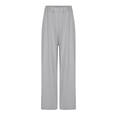 thumbnail image 3 of LSLJS Women's Spring and Solid Color Casual Stretch Waist Pocket Wide Leg Pants, 3 of 5