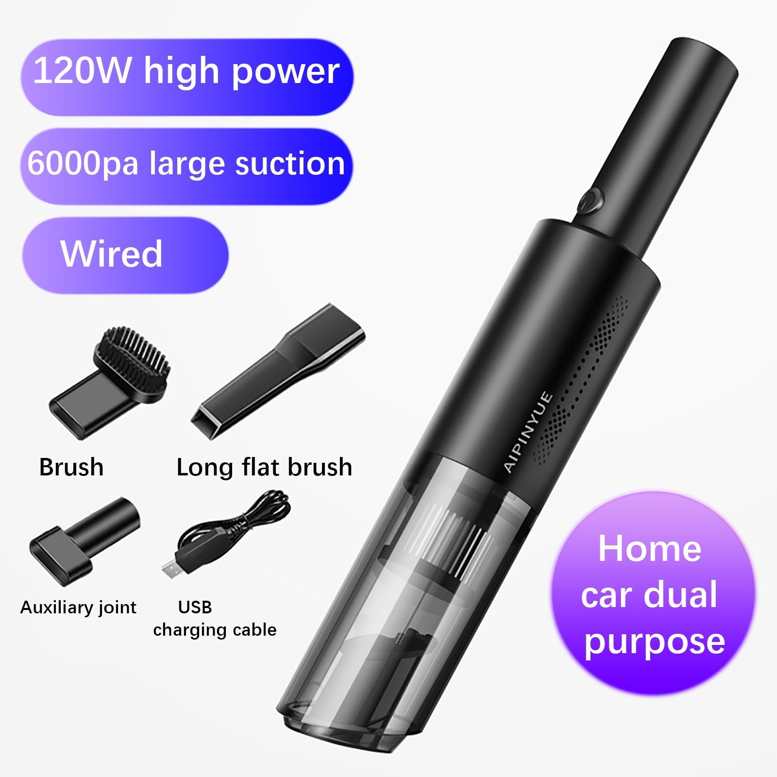 Ratfeit Car Vacuum Cleaner for Car Portable Handheld Wireless Car Vacuum Cleaner Household Compact & Large Suction Mini Vacuum Cleaner